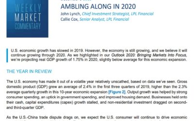 Ambling Along in 2020 | Weekly Market Commentary | December 9, 2019