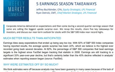 5 Earnings Season Takeaways| Weekly Market Commentary | August 17, 2020
