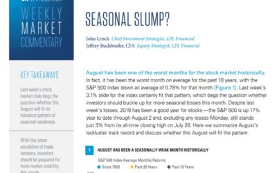 Seasonal Slump? | Weekly Market Commentary | August 5, 2019