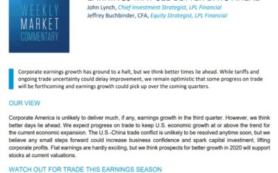 Earnings May See Better Days Ahead | Weekly Market Commentary | October 14, 2019