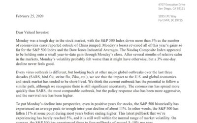 Client Letter | Coronavirus Fears End The Calm | February 25, 2020