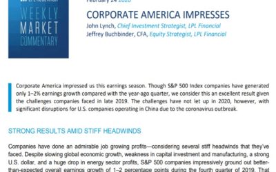 Corporate America Impresses | Weekly Market Commentary | February 24, 2020