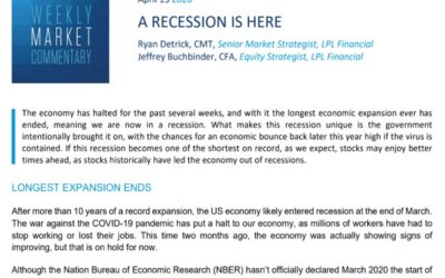A Recession is Here | Weekly Market Commentary | April 13, 2020