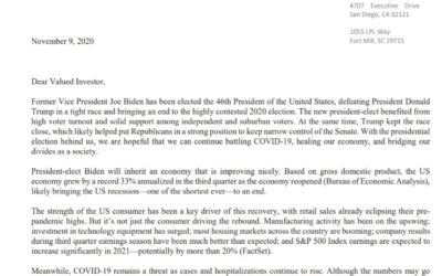Client Letter | Election Clarity for the Markets | November 9, 2020