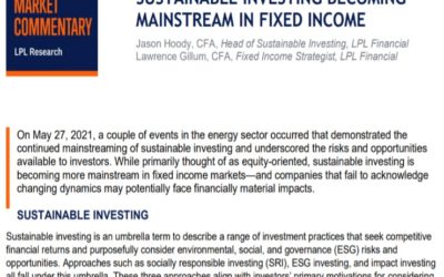 Sustainable Investing Becoming Mainstream in Fixed Income | Weekly Market Commentary | June 14,2021