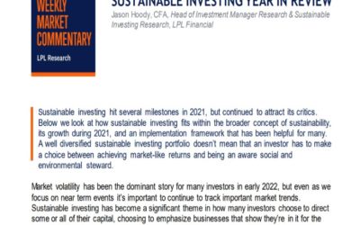 Sustainable Investing Year in Review | Weekly Market Commentary | January 31, 2022